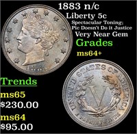 1883 n/c Liberty 5c Grades Choice+ Unc