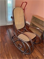 Cane back rocking chair