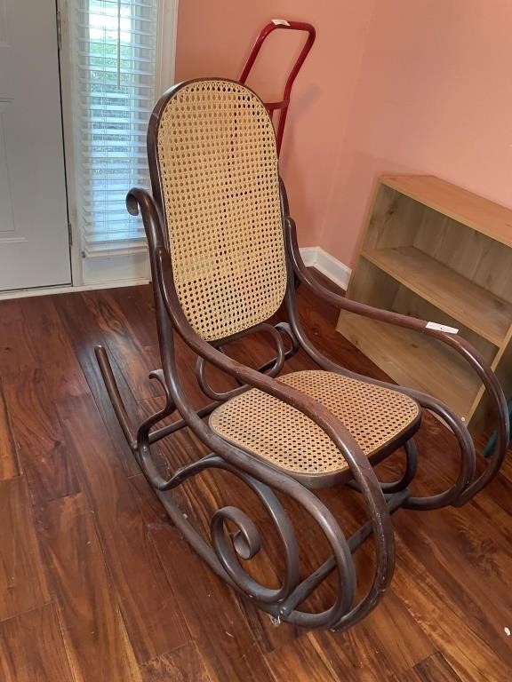 Cane back rocking chair