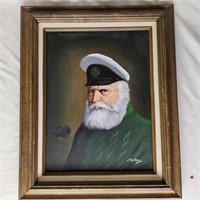 Sea Captain Oil Painting Framed 19 x 15