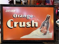 26 x 38” Framed Metal Orange Crush Sign