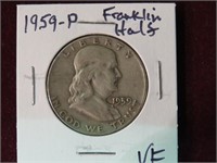 1959 P FRANKLIN HALF DOLLAR 90% VF