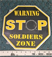 Soldiers Zone Stop Sign