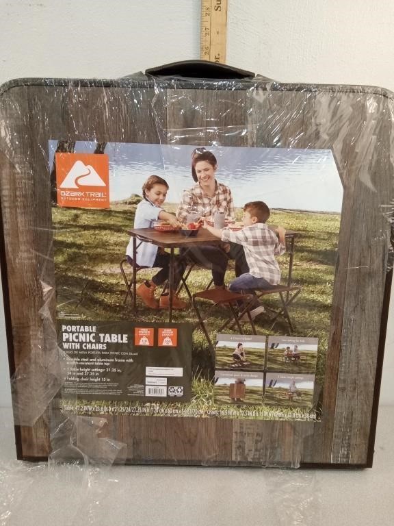 Ozark Traik portable picnic table with chairs
