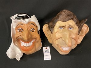 2 Halloween Masks - Yasser Arafat & Prince Charles