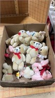 Box of stuffed critter ornaments