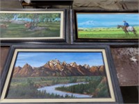 3 western paintings