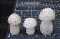 3, Druzy White Jasper Mushrooms, 11oz