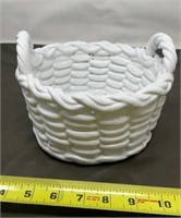 White Ceramic Weaved Basket Made In Italy