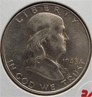 1948 Franklin half dollar. BU.