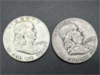 1952-D & 1952-S Franklin Silver Half Dollars