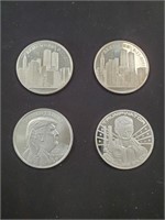 4 1 Troy Ounce Fine Silver Coins, Donald Trump.