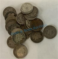 Group of 20 barber dimes