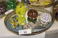5PC COLLECTION OF MURANO PAPERWEIGHTS