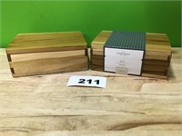 Teak Wood Storage Box lot of 2