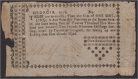 Georgia 1 Shilling Note owed on a loan of 12,5072
