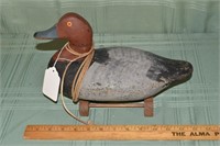 Ca. 1890 James T. Holly redhead drake decoy; as is