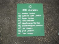 Literature Plastic Sign  16x20 inches