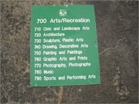 Arts & Recreation Plastic Sign 16x20 inches