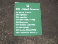 Applied Sciences Plastic Sign  16x20 inches