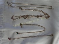 4 gold tone nnecklaces, longest is 30"