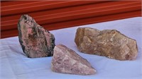 Trio of Unique Pink Rocks
