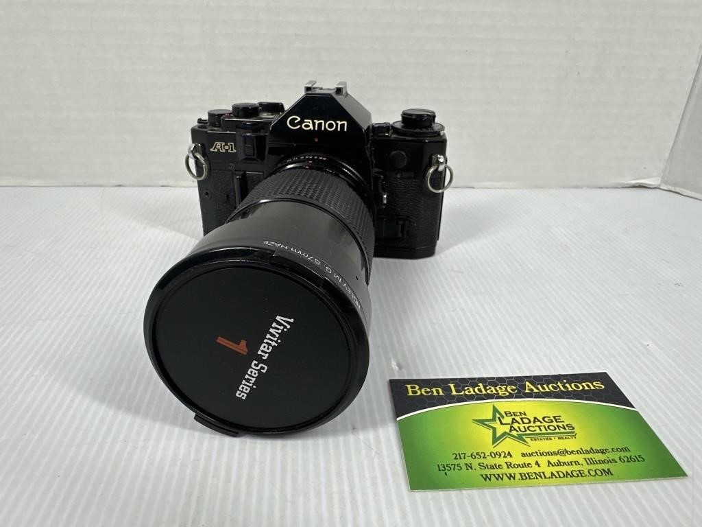 Canon A-1 camera with vivitar 28-90mm lens