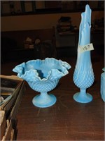 (2) Pieces of un-marked Fenton Glass