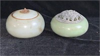 2 Celadon Vessels - Lidded Bowl & Censor