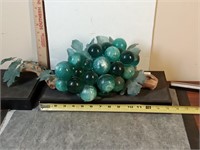large MCM Lucite blue / green grapes cluster on