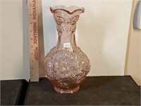 pink irredescent Imperial glass vase