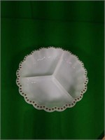 White with Gold Dots Separated Serving Dish