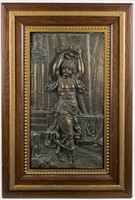 Victorian Bronze Relief Plaque