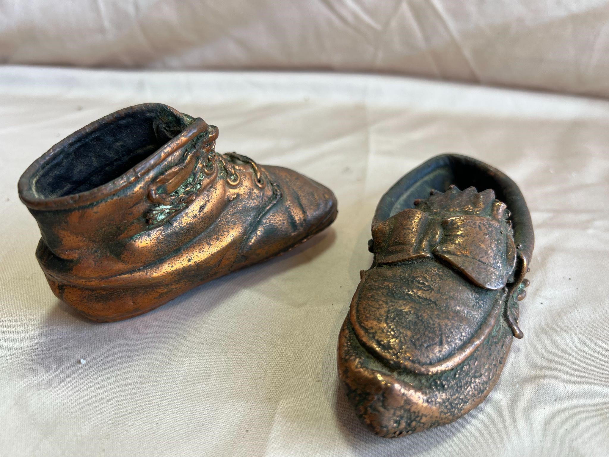 Pair of Vintage Brass Shoes