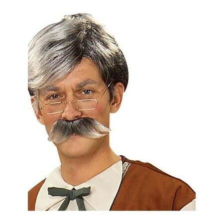 Gepetto Gray Moustache and Wig Costume