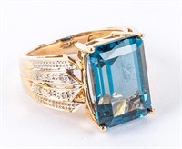 Jewelry 14kt Yellow Gold Blue Sapphire Ring