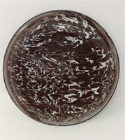 Graniteware Brown Swirl Plate, 9 3/4"