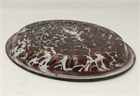 Graniteware Brown Swirl Plate, 9 3/4"