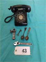 Rotary Phone, Wrench, Spoons, Clamp Vise