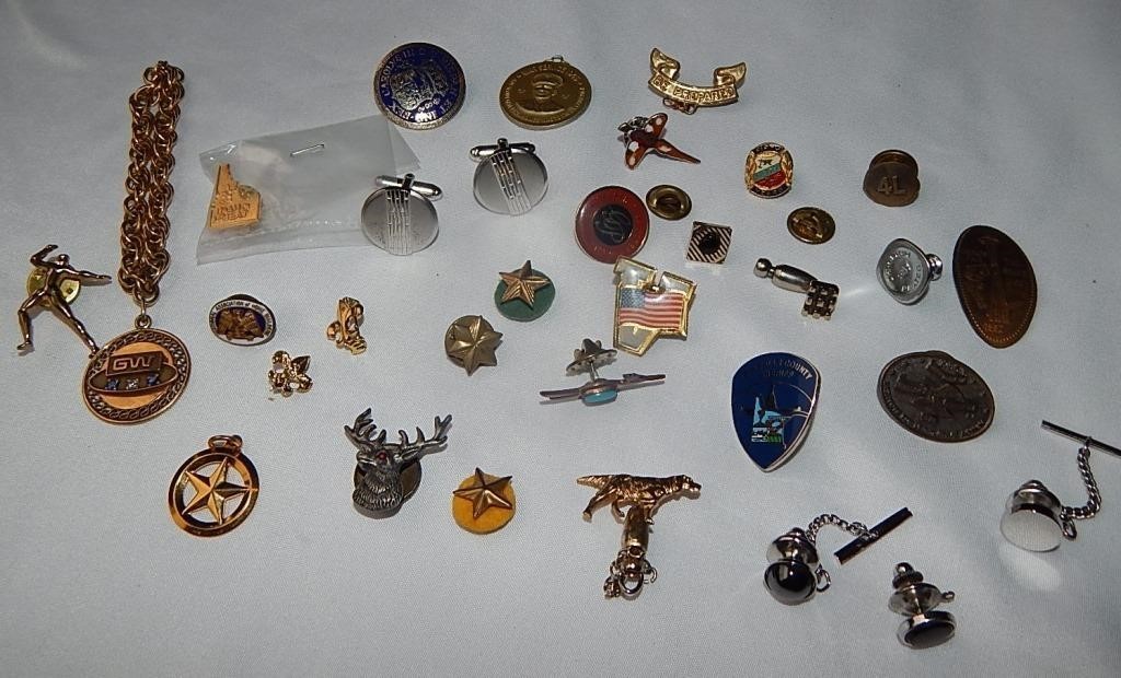 Boy Scout Elks Pins, Cufflinks, etc