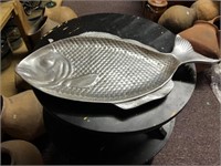 Authentic Pewter Fish Shaped Tray Made in Mexico
