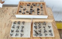 LARGE VARIETY OF BITS IN WOODEN CASE