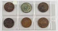 1644-1919 Chinese Qing & Republic Copper Coins 6PC