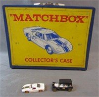 Vintage Matchbox Collectors Case with two cars