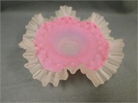 Satin Glass 3" T, 9.5" W. Pink Satin Glass bowl