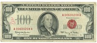 $100 Red Seal Legal Tender U.S. Note