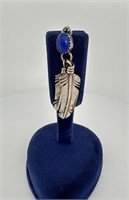 Navajo Sterling Silver Lapis Necklace Pendant