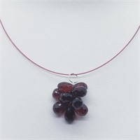 $600 Silver Garnet Pendant(27ct) Necklace