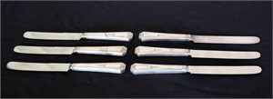 6 Stainless/Sterling Butter Knives