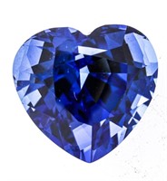 Loose Gemstone- 4.31ct Heart Cut Lab Grown Sapphir